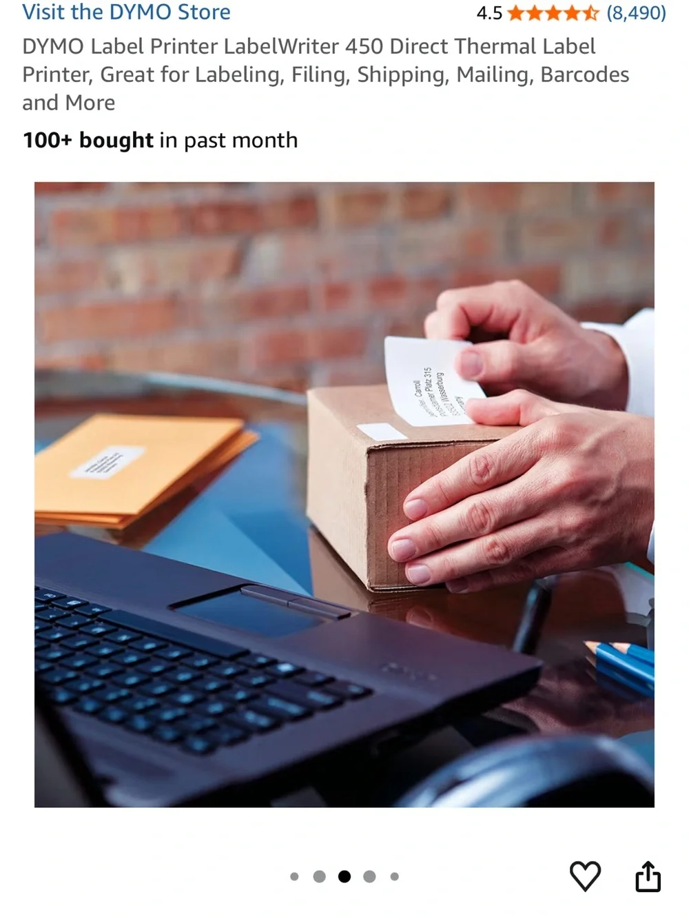 Dymo LabelWriter 450 - Black & Silver Desktop Label Printer